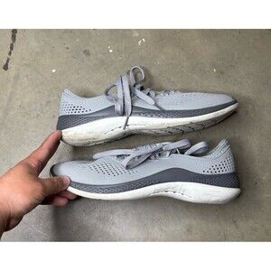 Crocs 206715 LiteRide 360 Pacer Men's Gray Breathable Lace Up Low Top  Size 10